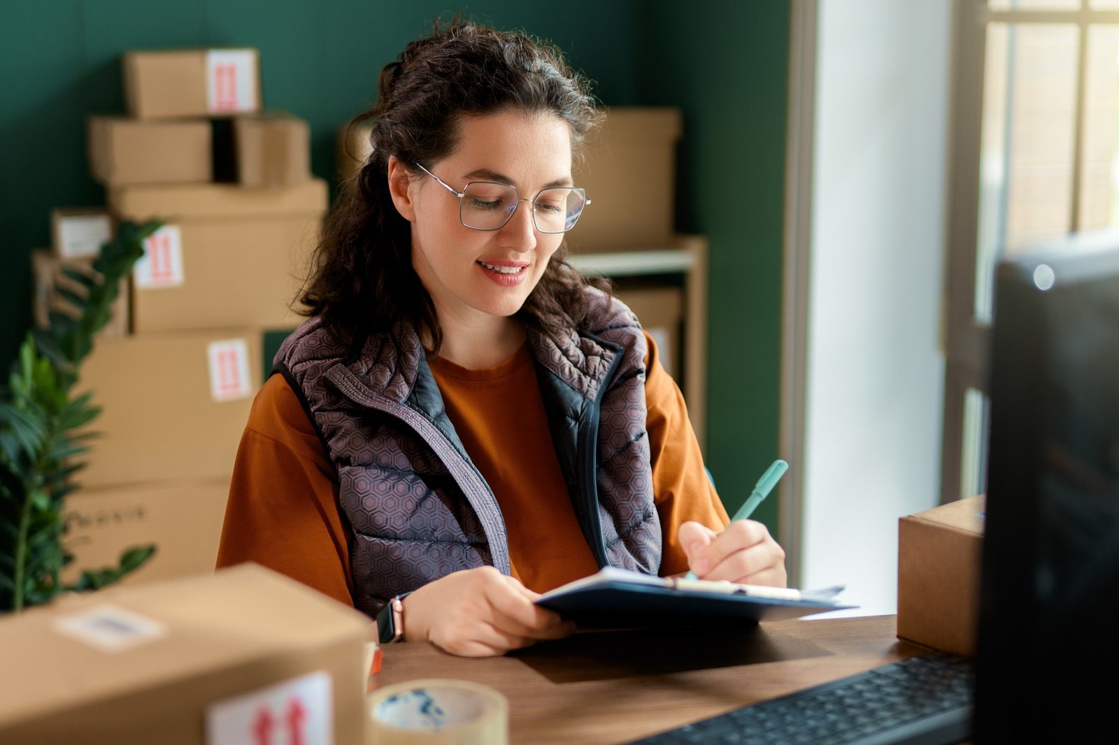 Woman working in a warehouse